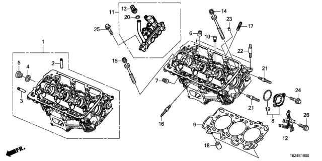 2018 Honda Ridgeline Front Cylinder Head Diagram