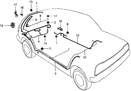 1979 Honda Civic 3 Door ** KL HMT Wire Harness Diagram 2