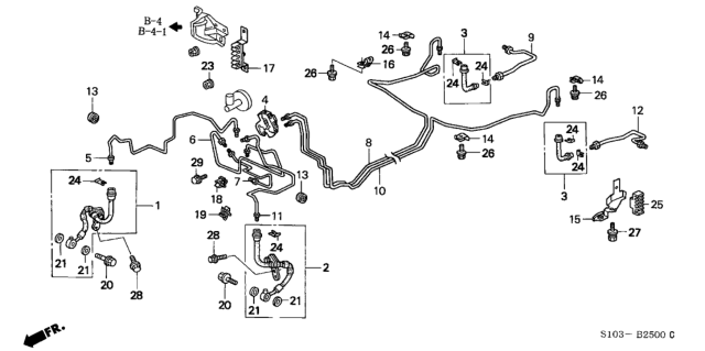 1997 Honda CR-V Brake Lines Diagram