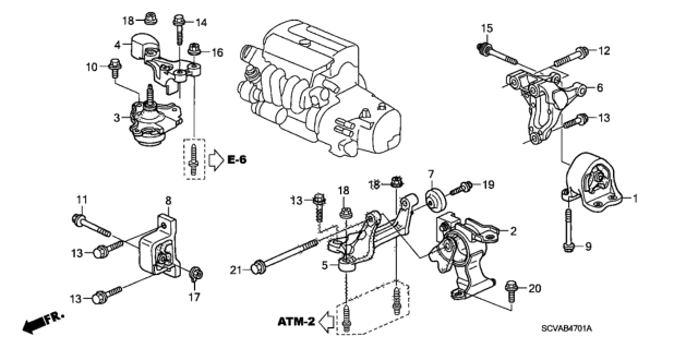 2008 Honda Element Engine Mounts Diagram