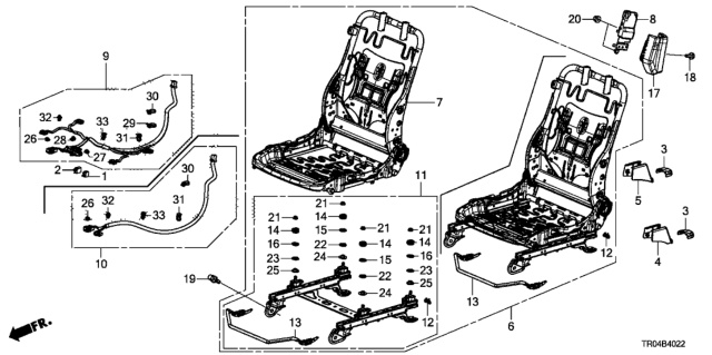 2012 Honda Civic Cord, FR. Seat OPDS Diagram for 81162-TR0-A01