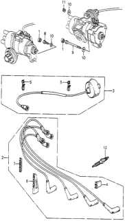 1984 Honda Accord Clamp B, Ignition Wire Diagram for 32762-PD2-000