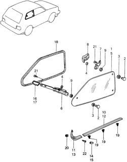 1982 Honda Civic Lock Assy., Quarter Diagram for 73410-SA0-013