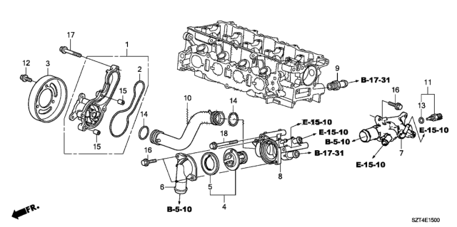 2012 Honda CR-Z Water Pump Diagram