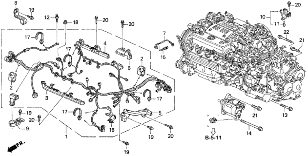 1995 Honda Accord Holder C, Harness Diagram for 32129-P0G-A00