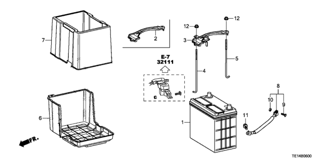 2012 Honda Accord Battery (L4) Diagram