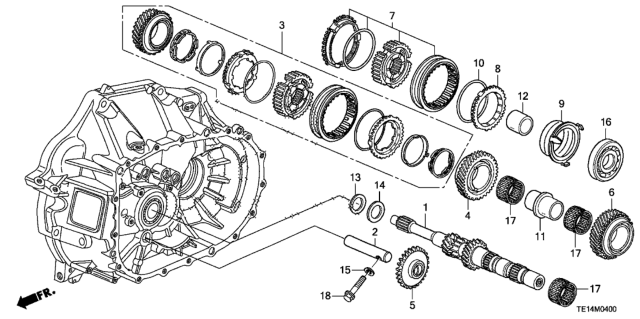 2012 Honda Accord MT Mainshaft (L4) Diagram