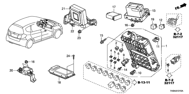 2013 Honda Fit 5 Door FIT (SAYAMA PLANT) KA 5MT Control Unit (Cabin) Diagram 1