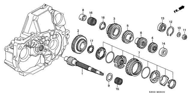 1999 Honda Prelude Gear, Countershaft Fourth Diagram for 23481-P16-000
