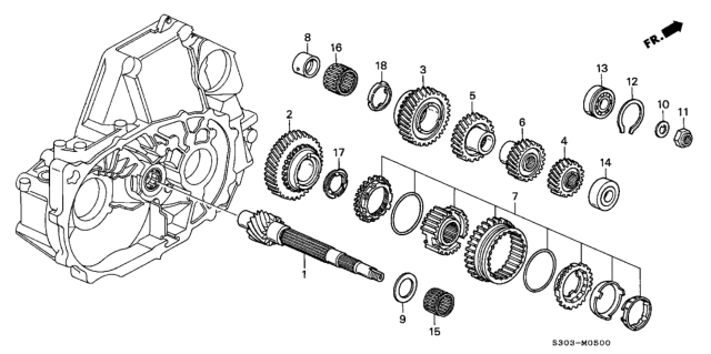 1997 Honda Prelude MT Countershaft Diagram