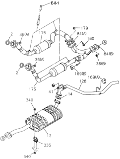 1996 Honda Passport Converter, Passenger Side Catalyst Diagram for 8-97109-305-2