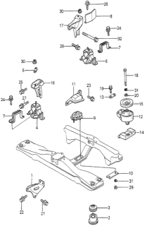 1981 Honda Accord Bracket, Wind Stopper Diagram for 50820-672-010