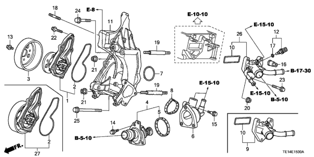 2012 Honda Accord Water Pump (L4) Diagram