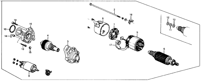 1984 Honda Civic Starter Motor (Mitsuba) Diagram