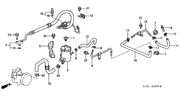 2001 Honda CR-V Pipe, Power Steering Combination Diagram for 53730-S04-J50