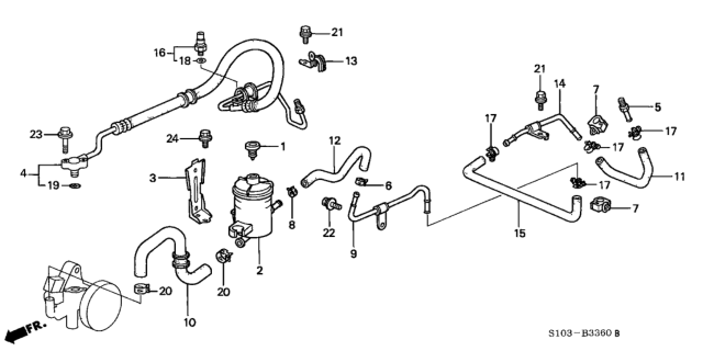 2000 Honda CR-V P.S. Pipe Diagram