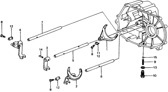 1975 Honda Civic Shaft, Reverse Fork Diagram for 24271-634-010