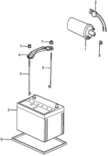 1984 Honda Accord Coil Assembly, Ignition Diagram for 30500-SA5-033