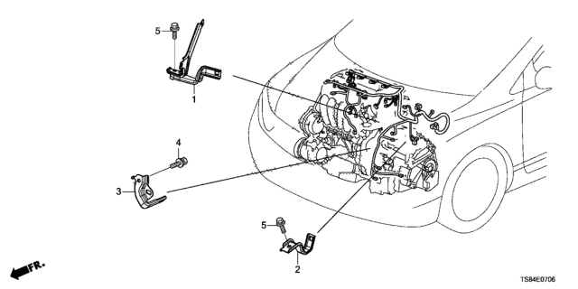2015 Honda Civic Engine Wire Harness Stay (2.4L) Diagram