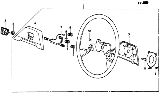 1985 Honda Civic 5 Door 4WD KA 5MT Steering Wheel Diagram 2