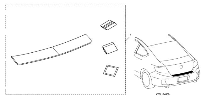 2015 Honda Accord REAR BUMPER APPLIQUE Diagram for 08P48-T3L-103