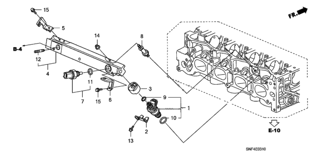 2011 Honda Civic 4 Door GX KA 5AT Fuel Injector Diagram