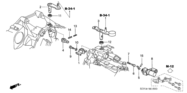 2005 Honda Accord Lever, Gearshift Diagram for 24470-RAT-000