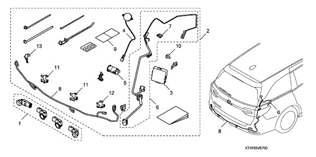 2018 Honda Odyssey Back-Up Sensor - Attachment Diagram
