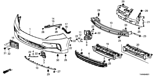 2022 Honda Odyssey Base, Front-License Plate Diagram for 71180-THR-A50