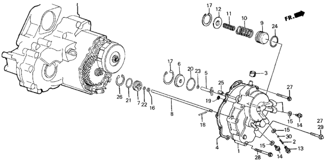 1987 Honda Civic Piston, Low Accumulator Diagram for 27561-PH0-010