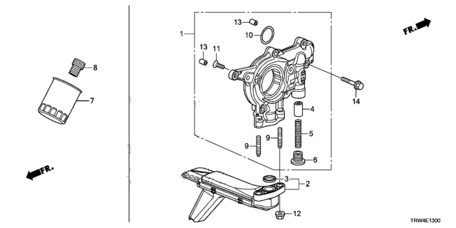 2021 Honda Clarity Plug-In Hybrid Oil Pump Diagram