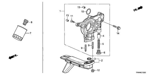 2018 Honda Clarity Plug-In Hybrid Oil Pump Diagram