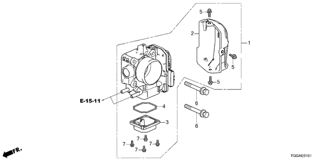 2021 Honda Civic 5 Door TR LE  (LIMITED EDITION) KA 6MT Throttle Body Diagram