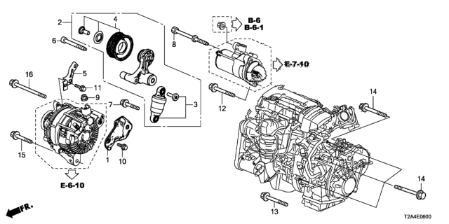 2014 Honda Accord Auto Tensioner (L4) Diagram