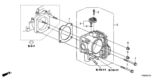 2012 Honda Accord Throttle Body (V6) Diagram