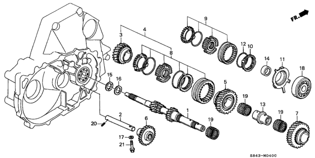 2001 Honda Accord MT Mainshaft Diagram