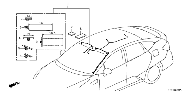 2017 Honda Clarity Fuel Cell Wire Harness, Intr Diagram for 32155-TRT-A00