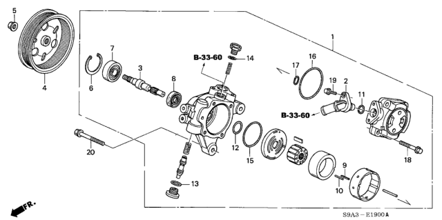 2003 Honda CR-V P.S. Pump Diagram