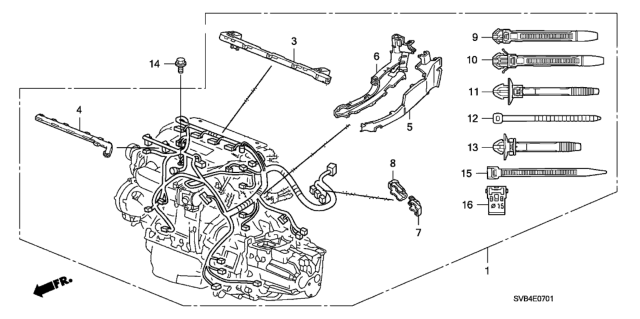 2010 Honda Civic Engine Wire Harness (2.0L) Diagram