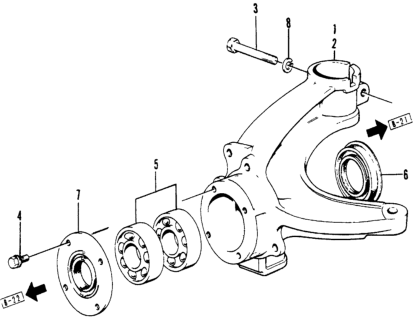 1974 Honda Civic Knuckle, Passenger Side Diagram for 51211-634-921