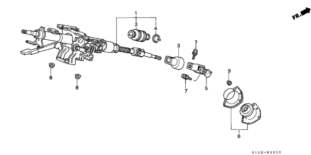 1998 Honda CR-V Steering Column Diagram