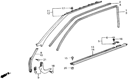 1988 Honda Accord Door Trim Diagram