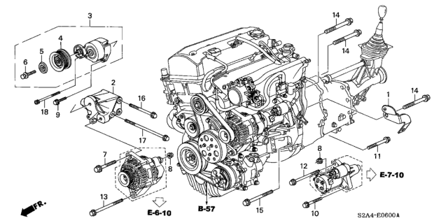 2006 Honda S2000 Auto Tensioner Bracket Diagram