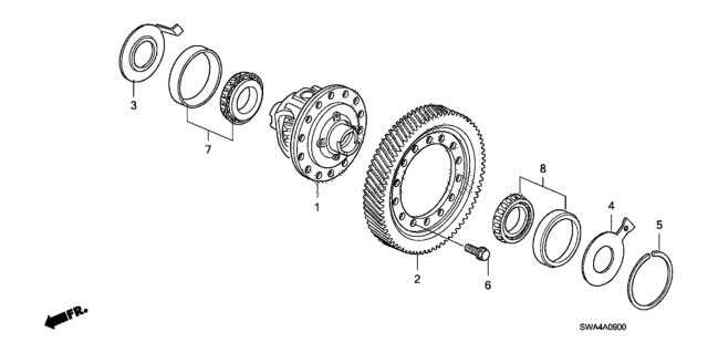 2010 Honda CR-V 5 Door EX-L (2WD NAVIGATION) KA 5AT AT Differential Diagram