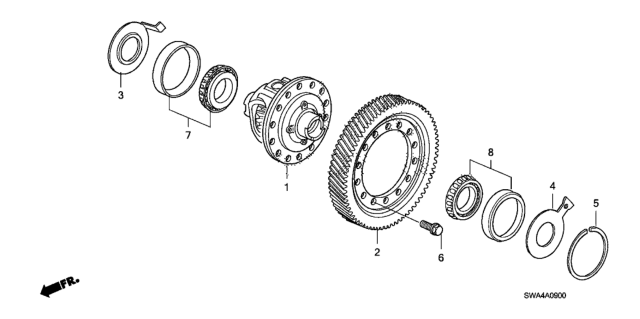 2010 Honda CR-V AT Differential Diagram