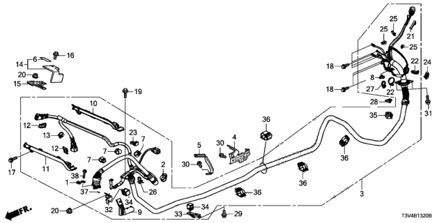 2014 Honda Accord Holder, RR. Air Conditioner Cable (A) Diagram for 38862-5K0-A01