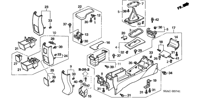 2005 Honda Civic Console Diagram