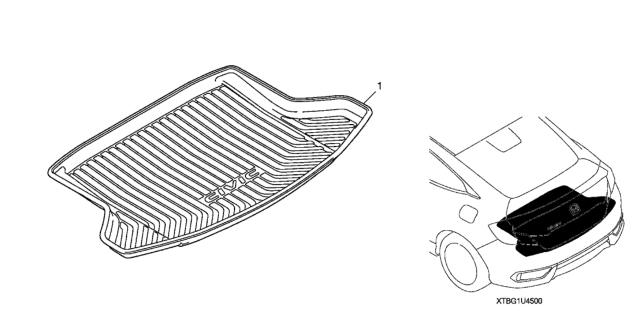 2020 Honda Civic 2 Door LX KA CVT Trunk Tray Diagram