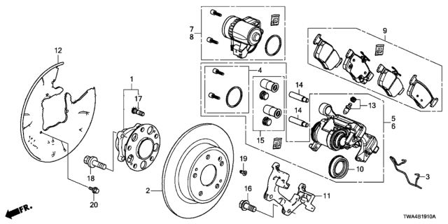 2021 Honda Accord Hybrid Rear Brake Diagram