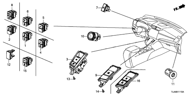 2020 Honda CR-V SWITCH ASSY Diagram for 35570-TLY-H01